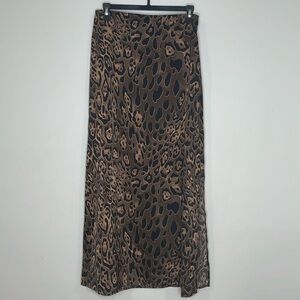 House of Harlow 1960 Maxi Satin Animal Print Skirt